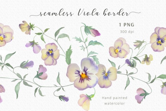 Download Watercolor Viola Seamless Border - Watercolor Collection