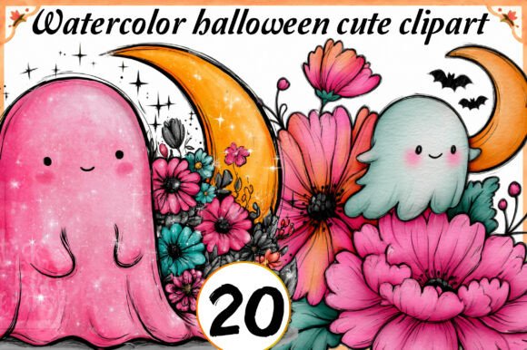 Download Watercolor Halloween Cute Clipart Bundle - Watercolor Collection