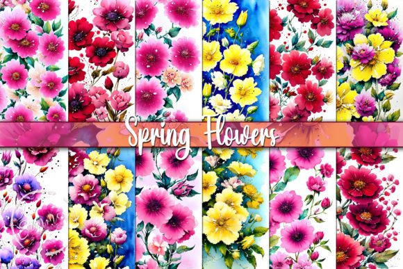 Download Colorful Daisies Watercolor Backgrounds - Daisies Collection
