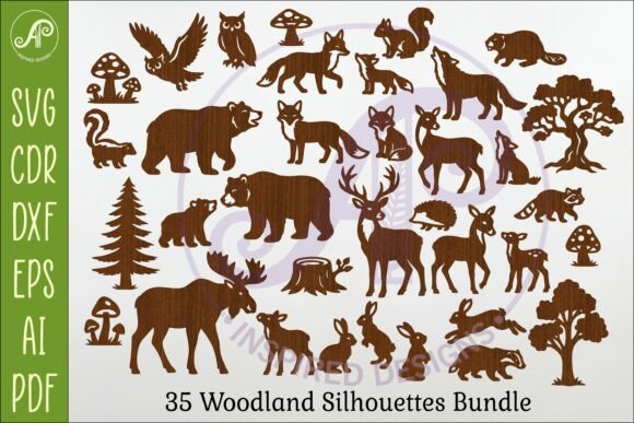 Download Woodland Animals SVG Bundle X 35 Shapes - Animals Collection