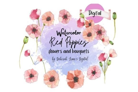 Download Printable Watercolor Red Poppies - Watercolor Collection