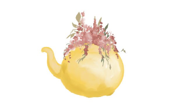 Download Floral Teapot with Spring Flowers, Watercolor - Watercolor Collection