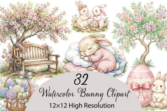 Download Watercolor Bunny Clipart - Watercolor Collection
