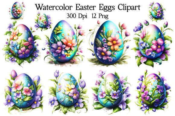 Download Watercolor Easter Eggs Clipart - Watercolor Collection