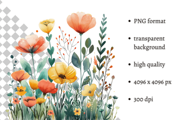 Download Watercolor Spring Flowers PNG Clipart - Watercolor Collection