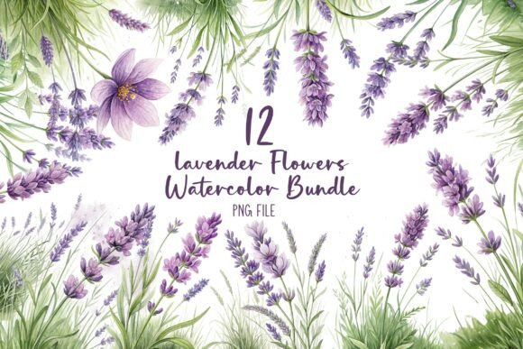 Download Lavender Flowers Watercolor Bundle - Watercolor Collection