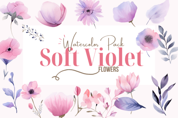 Download Violet Flowers Watercolor Clipart - Watercolor Collection