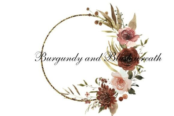 Download Watercolor Burgundy Blush Floral Wreath - Watercolor Collection