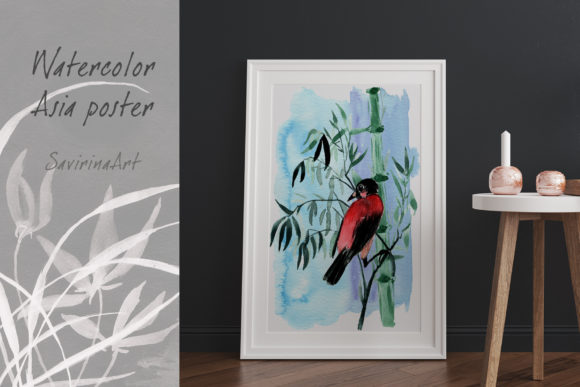 Download Wall Art Watercolor Plants Bird Poster. - Watercolor Collection