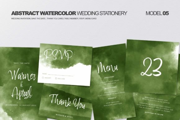 Download Abstract Watercolor Wedding Stationery - Watercolor Collection