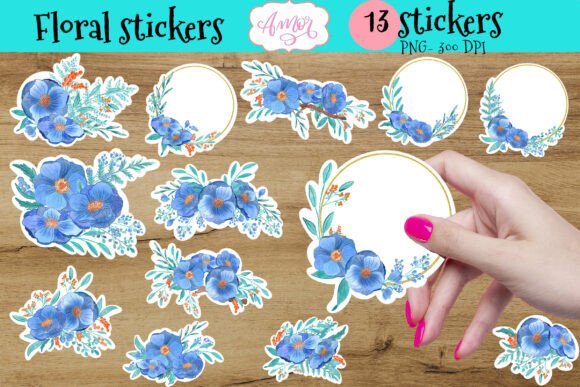 Download Watercolor Floral Printable Stickers PNG - Watercolor Collection