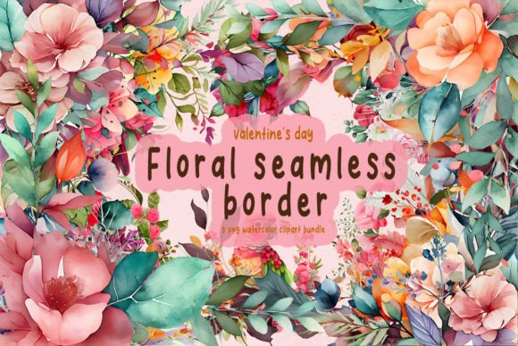 Download Floral Border Watercolor Clipart Bundle - Watercolor Collection