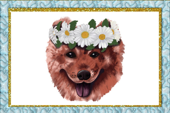 Download Chow Chow with Daisies - Daisies Collection