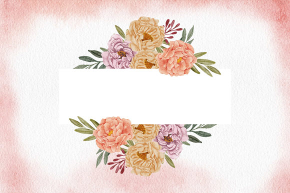 Download Peony Floral Border Watercolor Style - Watercolor Collection