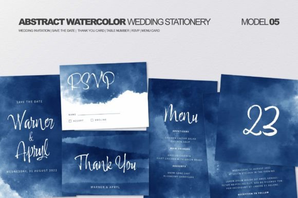 Download Abstract Watercolor Wedding Stationery - Watercolor Collection