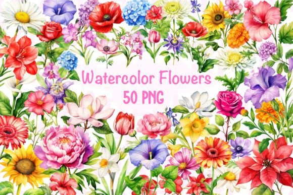 Download Spring Flowers Watercolor Clipart - Watercolor Collection