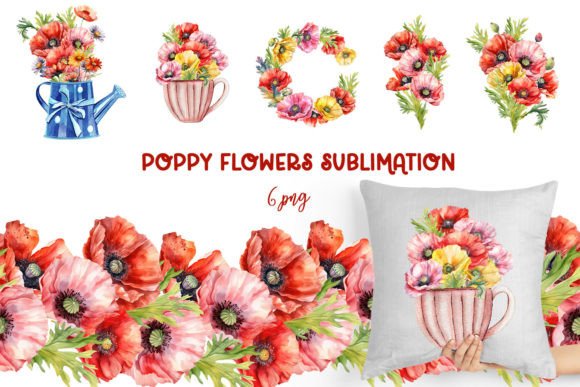 Download Watercolor Poppy Flower Clipart Bundle - Watercolor Collection