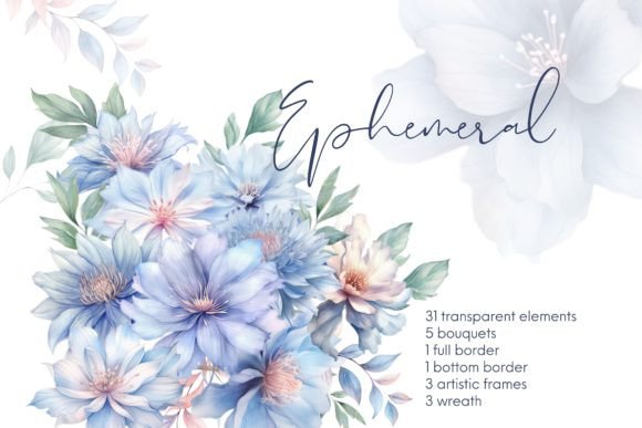 Download Watercolor Blue Flowers PNG - Watercolor Collection