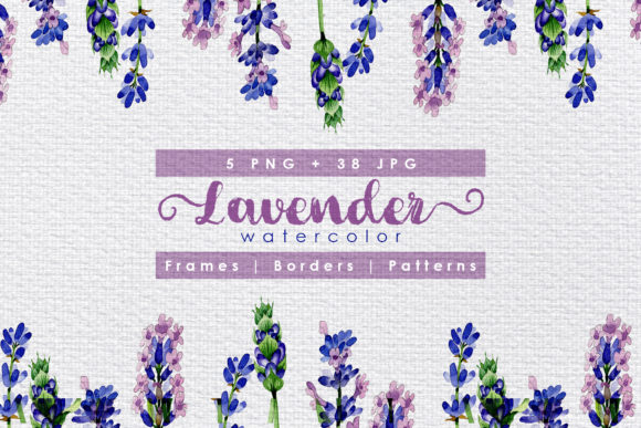 Download Holiday Purple Lavender Flowers Watercolor Set - Watercolor Collection