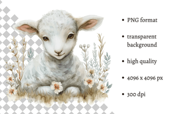 Download Cute Watercolor Easter Sheep Clipart - Watercolor Collection