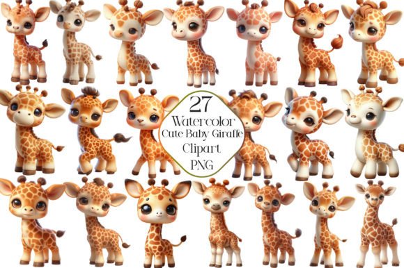 Download Watercolor Cute Baby Giraffe Clipart - Watercolor Collection