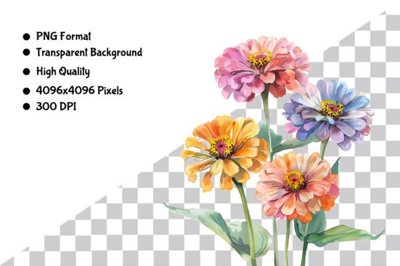 Download Watercolor Zinnia Flower PNG - Watercolor Collection