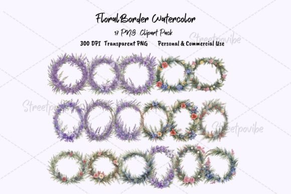 Download Floral Border Watercolor Clipart PNG Art - Watercolor Collection