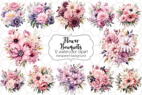 Download Watercolor Flower Bouquet Clipart Bundle - Watercolor Collection
