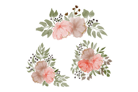 Download Watercolor Peony Flower Arrangement Set - Watercolor Collection