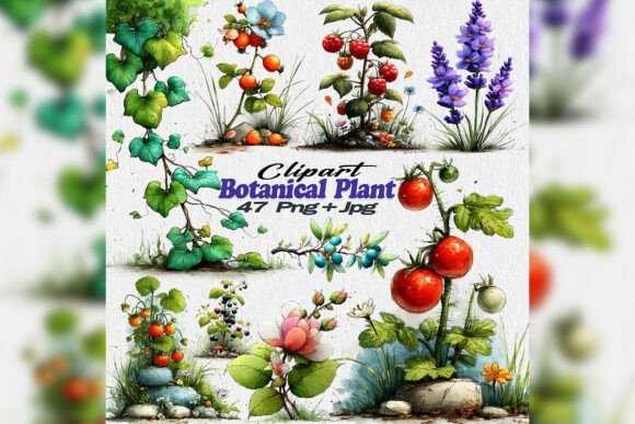Download Watercolor Botanical Garden Herbs PNG - Watercolor Collection