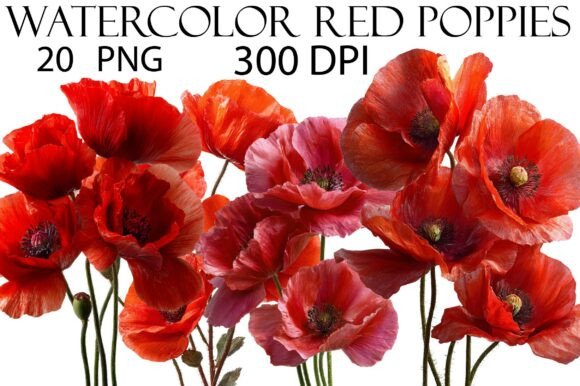 Download Watercolor Red Poppies Clipart - Watercolor Collection