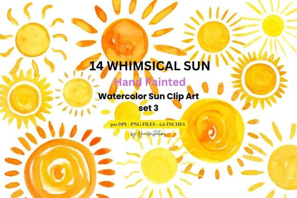 Download Sun Watercolor Fun Clip Art Hand Painted - Watercolor Collection
