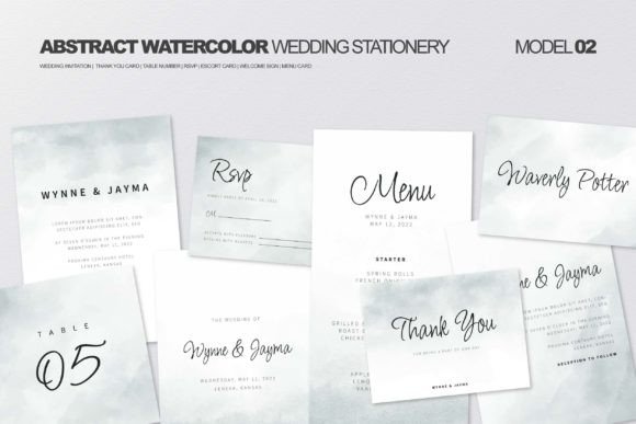 Download Abstract Watercolor Wedding Stationery - Watercolor Collection