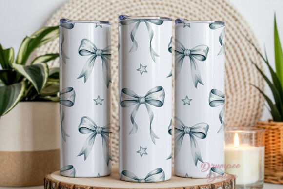 Download Baby Blue Bows Watercolor 20oz Tumbler - Watercolor Collection
