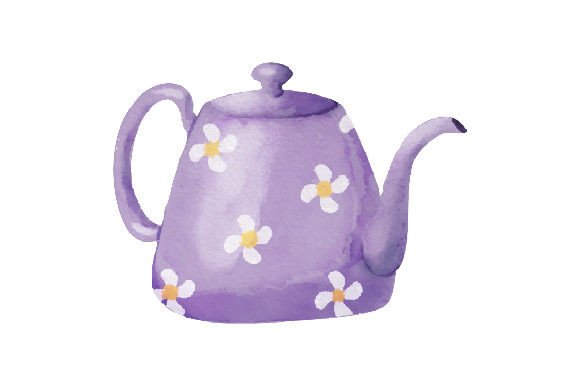 Download Floral Teapot with Spring Flowers, Watercolor - Watercolor Collection