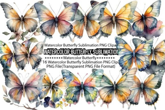 Download Watercolor Butterfly Sublimation Bundle - Watercolor Collection