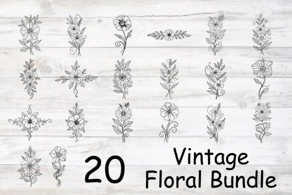 Download Vintage Floral Bundle - Floral bundle Collection