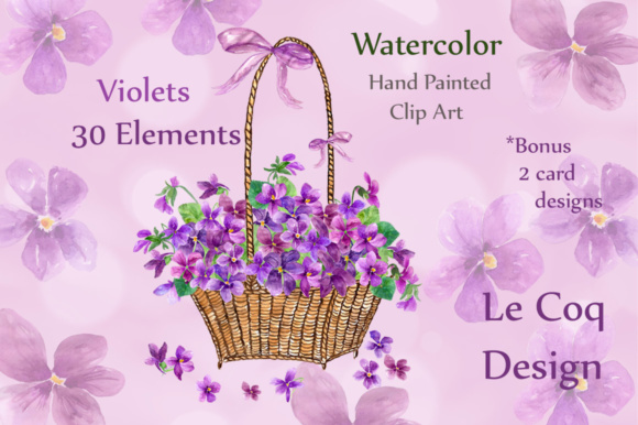 Download Watercolor Violet Flowers Clipart - Watercolor Collection