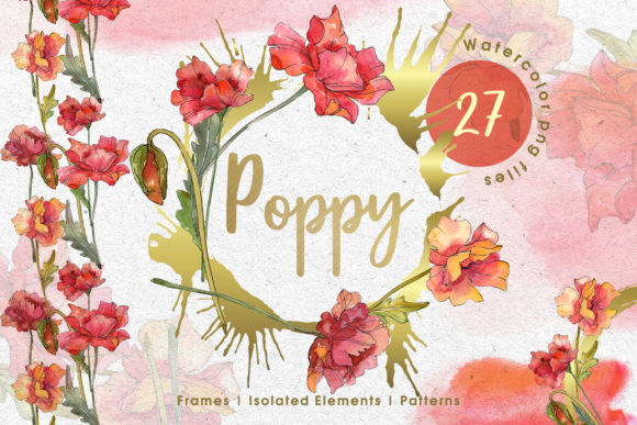 Download Red Watercolor Poppies PNG - Watercolor Collection