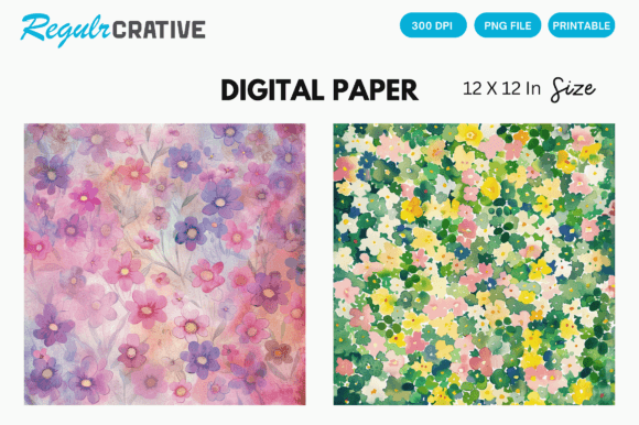Download Vintage Watercolor Ditsy Spring Paper - Watercolor Collection