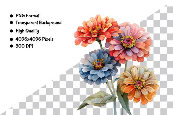 Download Watercolor Zinnia Flower PNG Clipart - Watercolor Collection