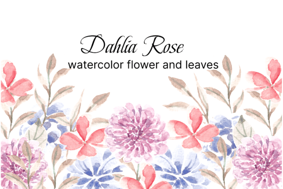 Download Dahlia and Rose Watercolor Flower - Watercolor Collection