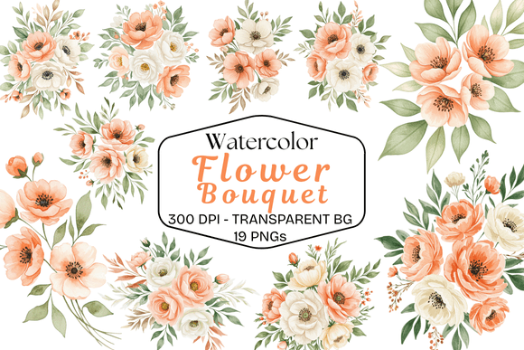 Download Watercolor Flower Bouquet PNG - Watercolor Collection