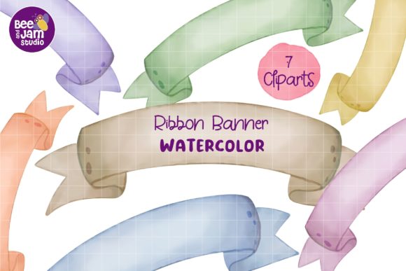 Download Watercolor Ribbon Banner Sublimation - Watercolor Collection