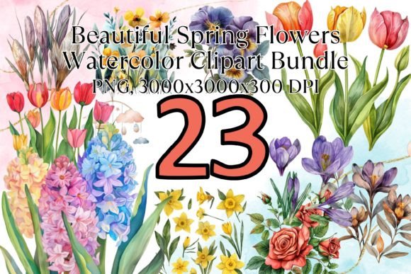 Download Spring Flowers Watercolor Clipart Bundle - Watercolor Collection