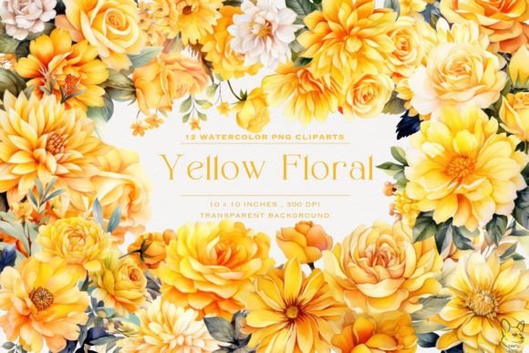 Download Yellow Floral Flowers Watercolor Clipart - Watercolor Collection