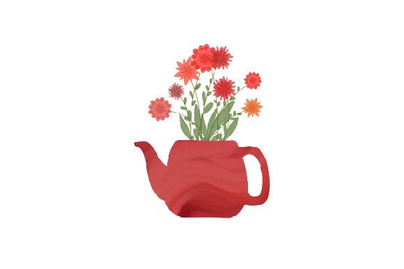 Download Floral Teapot with Spring Flowers, Watercolor - Watercolor Collection