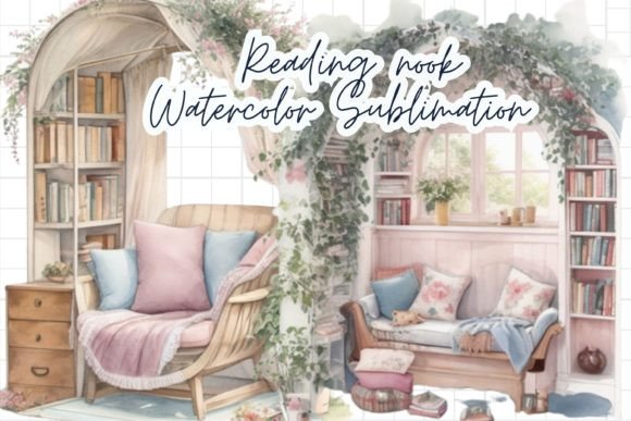 Download Reading Nook Watercolor Sublimation - Watercolor Collection