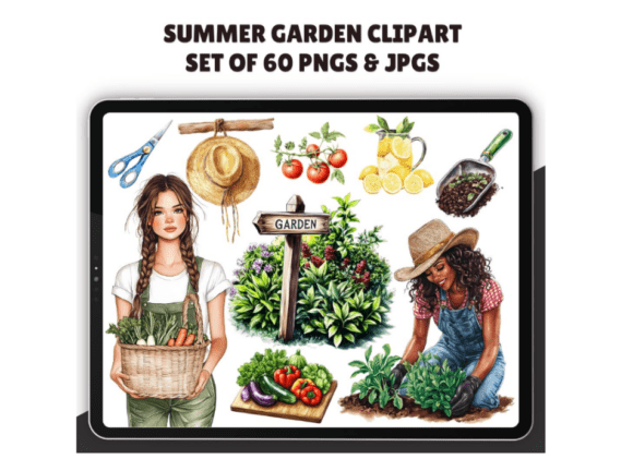 Download Watercolor Summer Garden Clipart - Watercolor Collection