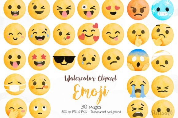 Download Emoji Watercolor Illustration - Watercolor Collection